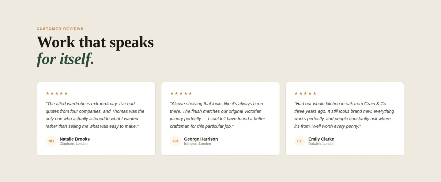 Grain & Co. — Bespoke Carpentry screen 4