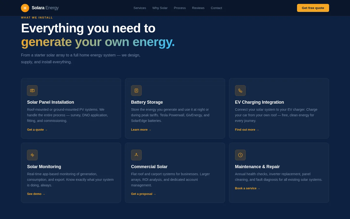 Solara Energy screen 1